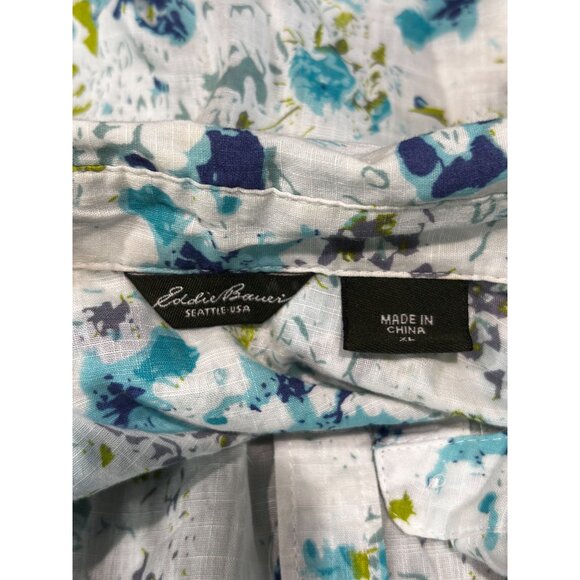 Eddie Bauer Womens Long Sleeve Floral Button-Up Shirt Multicolor XL - Picture 6 of 11